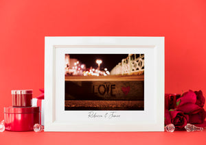 Personalised Love Print | A4 Red Tinted Photography Image - Brighton Streets